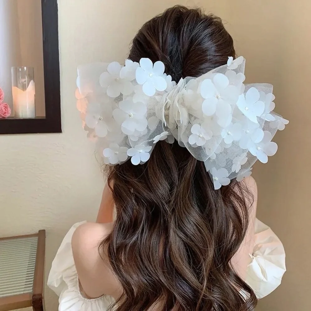 Oversized Lace Pop Out Floral French Barrette Hair Clip